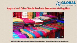 Apparel and Other Textile Products Executives Mailing Lists
