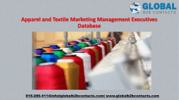 Apparel and Textile Marketing Management Executives Database