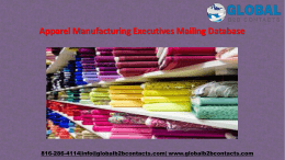 Apparel Manufacturing Executives Mailing Database