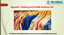Apparel, Clothing and Textile Business List