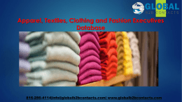 Apparel, Textiles, Clothing and Fashion Executives Database
