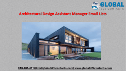 Architectural Design Assistant Manager Email Lists