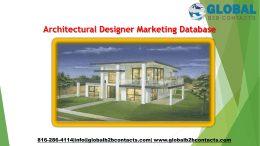 Architectural Designer Marketing Database