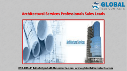 Architectural Services Professionals Sales Leads