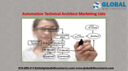 Automation Technical Architect Marketing Lists