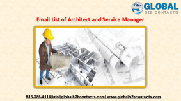 Email List of Architect and Service Manager