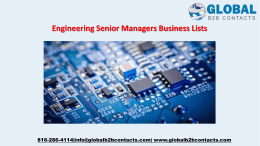 Engineering Senior Managers Business Lists