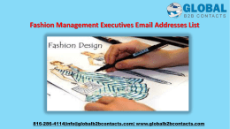 Fashion Management Executives Email Addresses List