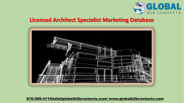 Licensed Architect Specialist Marketing Database