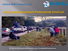 Hong Kong Environment Professionals Email List