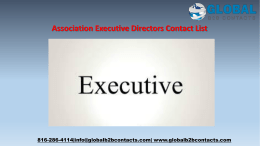 Association Executive Directors Contact List
