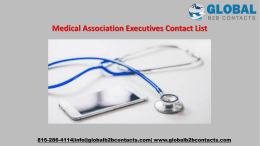 Medical Association Executives Contact List