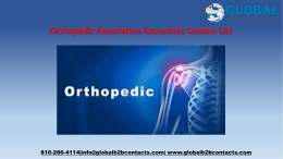 Orthopedic Association Executives Contact List
