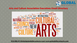Arts and Culture Association Executives Email Directory
