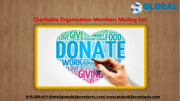 Charitable Organization Members Mailing List