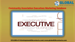 Community Association Executives Marketing Database