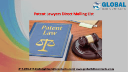 Patent Lawyers Direct Mailing List