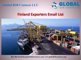 Finland Exporters Email List