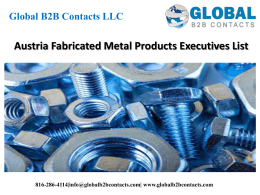Austria Fabricated Metal Products Executives List