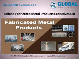 Finland Fabricated Metal Products Executives List