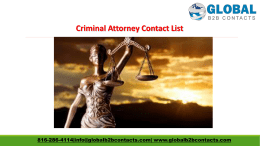 Criminal Attorney Contact List