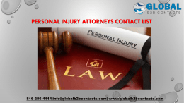 Personal Injury Attorneys Contact List