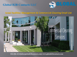 Israel Facilities Management & Commercial Cleaning Email List
