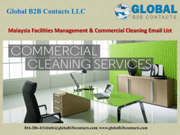 Malaysia Facilities Management & Commercial Cleaning Email List