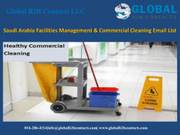 Saudi Arabia Facilities Management & Commercial Cleaning Email List