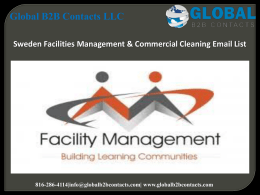 Sweden Facilities Management & Commercial Cleaning Email List