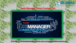 Bank Manager Direct Contact List