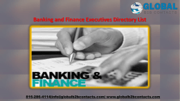 Banking and Finance Executives Directory List