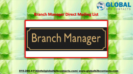 Branch Manager Direct Mailing List