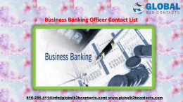 Business Banking Officer Contact List