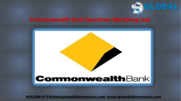 Commonwealth Bank Executives Marketing Lists