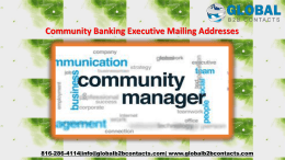 Community Banking Executive Mailing Addresses