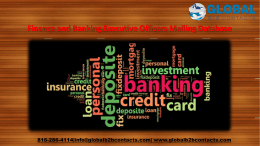 Finance and Banking Executive Officers Mailing Database