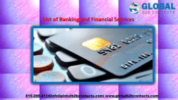 List of Banking and Financial Services