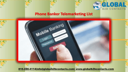 Phone Banker Telemarketing List