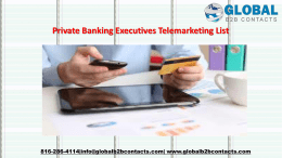 Private Banking Executives Telemarketing List
