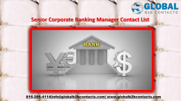 Senior Corporate Banking Manager Contact List