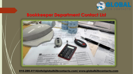 Bookkeeper Department Contact List