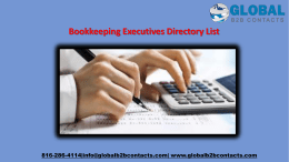 Bookkeeping Executives Directory List