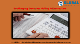 Bookkeeping Executives Mailing Addresses Lists
