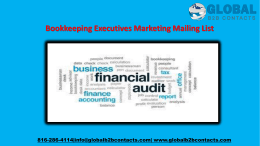 Bookkeeping Executives Marketing Mailing List