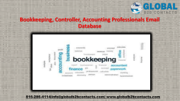 Bookkeeping, Controller, Accounting Professionals Email Database