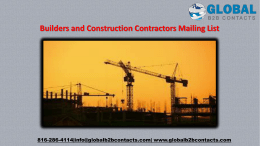 Builders and Construction Contractors Mailing List