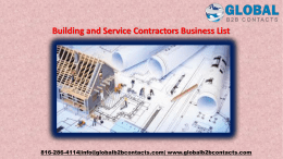 Building and Service Contractors Business List