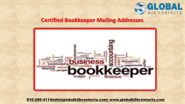 Certified Bookkeeper Mailing Addresses