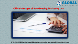 Office Manager of Bookkeeping Marketing Lists